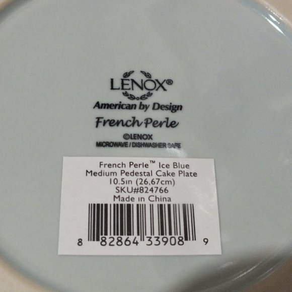 Lenox French Perle Ice Blue Pedestal Cake Plate - Picture 5 of 6